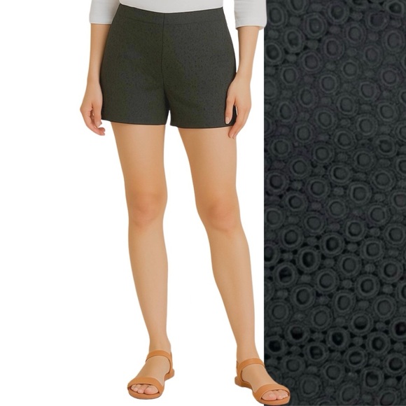 Banana Republic Shorts Eyelet Lace Dressy Black 12 Style 404156-00 - Picture 1 of 15